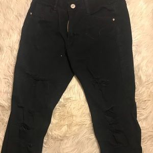 Black ripped jean pants
